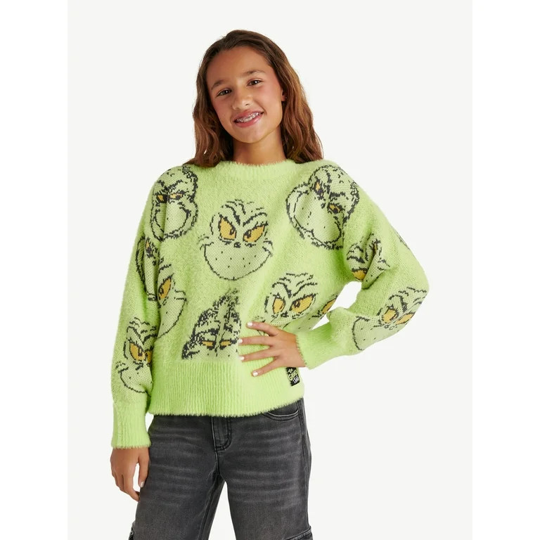 Justice Girls Grinch Sweater, Sizes Xs-Xlp | Walmart (US)