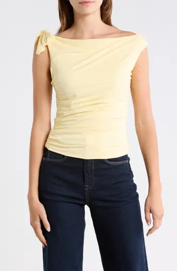 WAYF Bow One-Shoulder Ruched Top | Nordstromrack | Nordstrom Rack