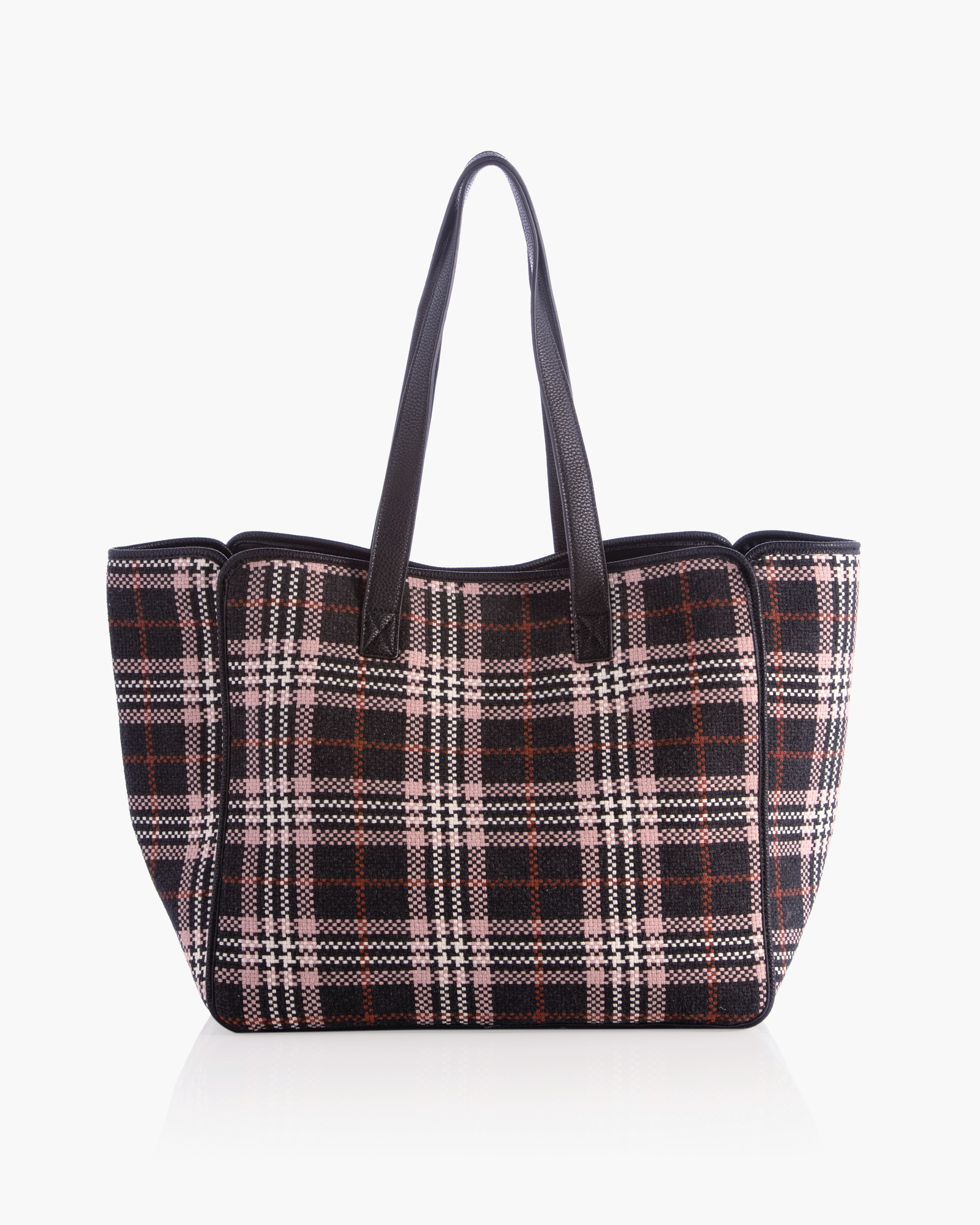 Dia & Co Maren Plaid Tote | Charcoal Grey / Red | Women's Accessories | Dia & Co
