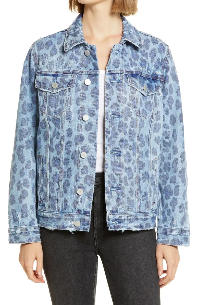 Leopard Print Denim Trucker Jacket | Nordstrom Rack