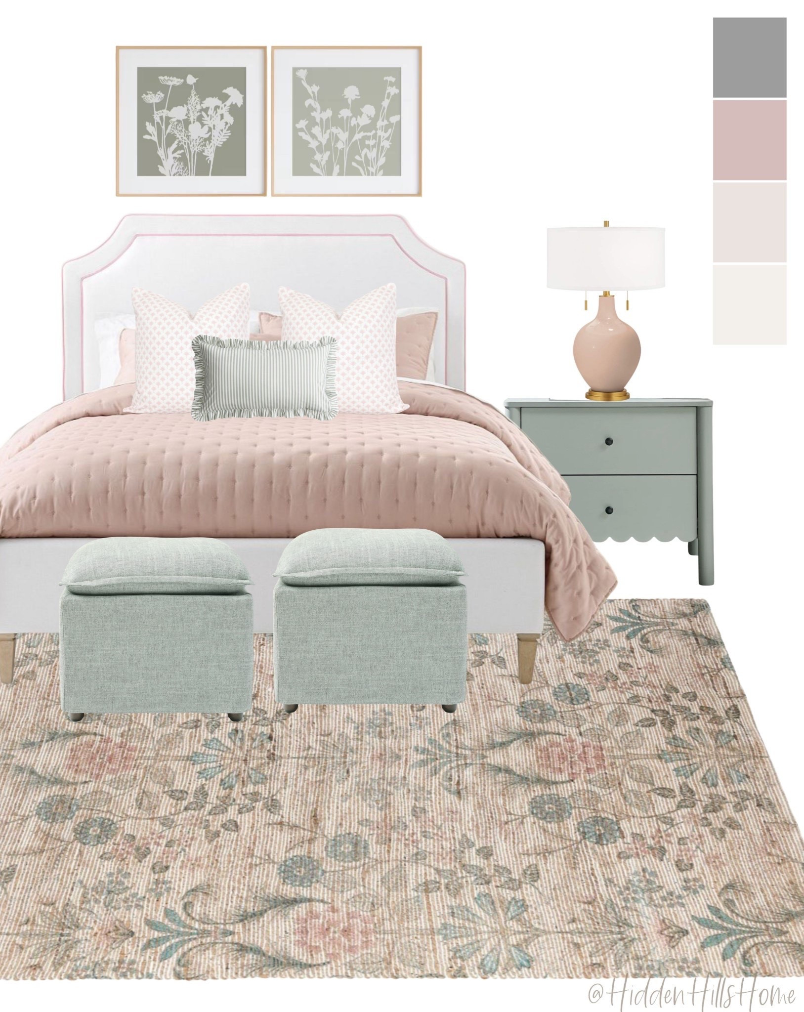 Girls bedroom decor mood board, girls room design ideas, pink and green bedroom, feminine girls room, kids bedroom inspiration #girlsroom

#LTKHome #LTKSaleAlert #LTKKids