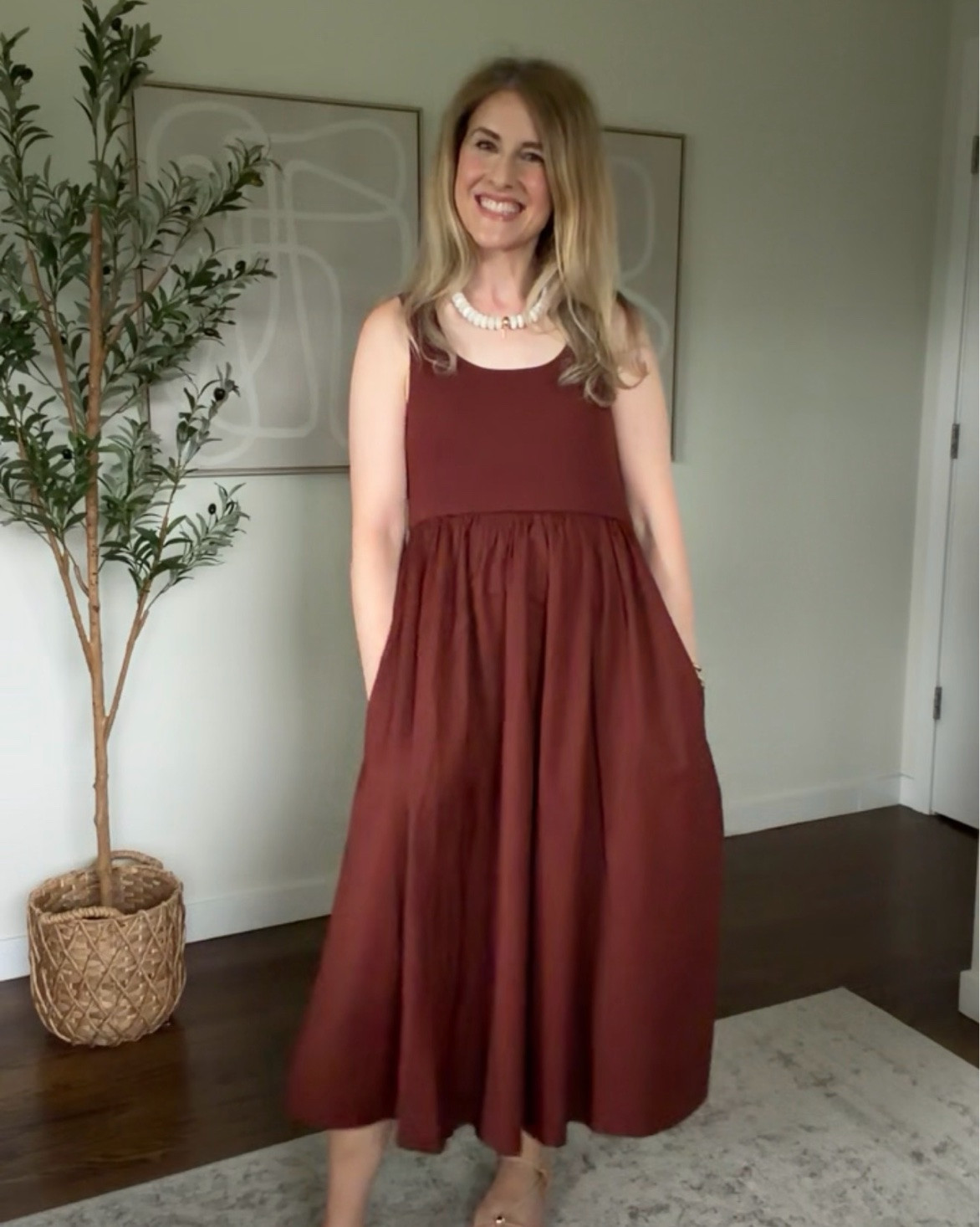 Okay Walmart! Another gorgeous dress that’s comfortable and flattering, regular bra friendly. Stretchy waist. Woven on the bottom and knit on top. I sized up one to a medium for length in the torso and I’m 5’8”. #walmartfashion

#LTKOver40 #LTKSeasonal