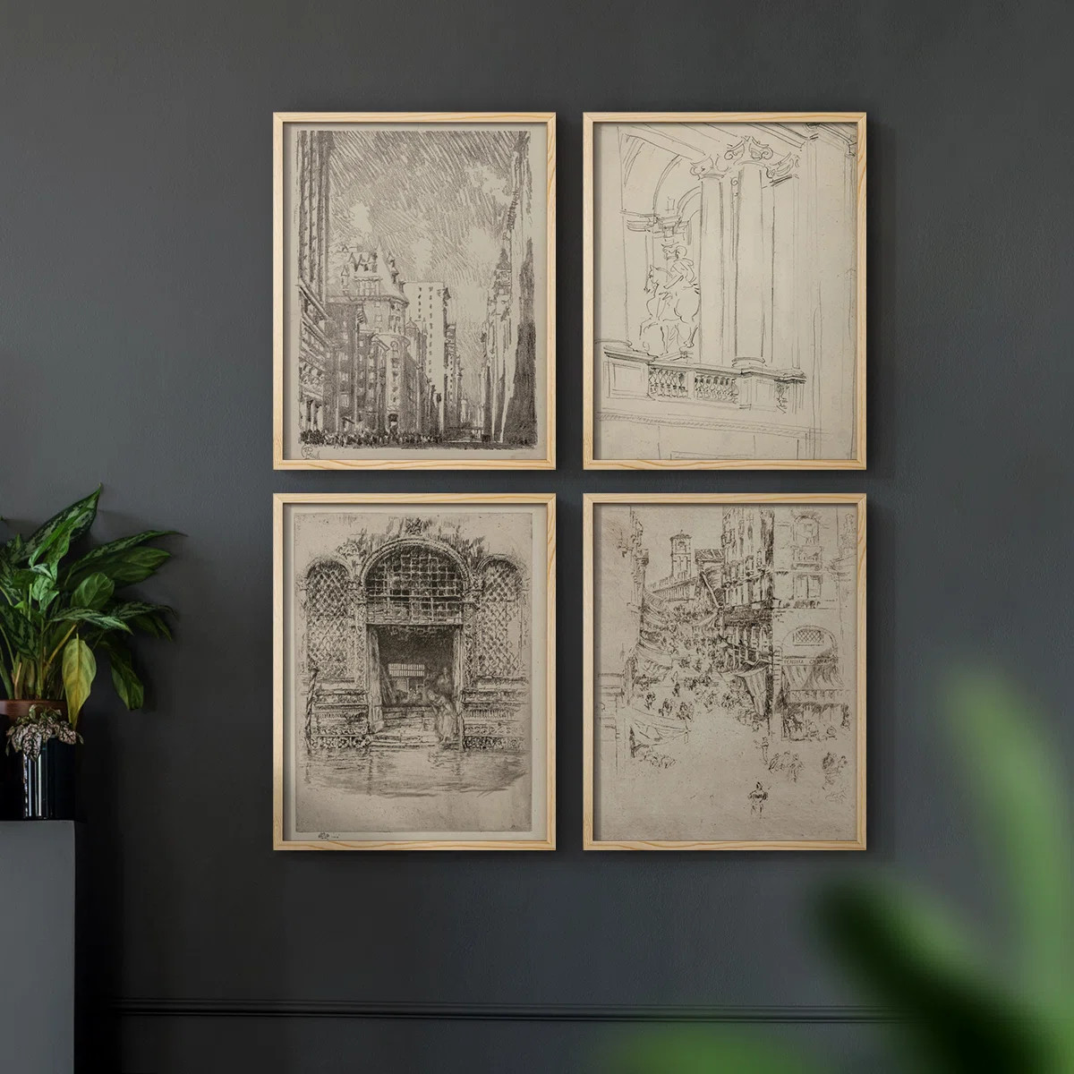Charlton Home® Vintage Sketch LXXX  Framed Print - Set of 4 | Wayfair | Wayfair North America
