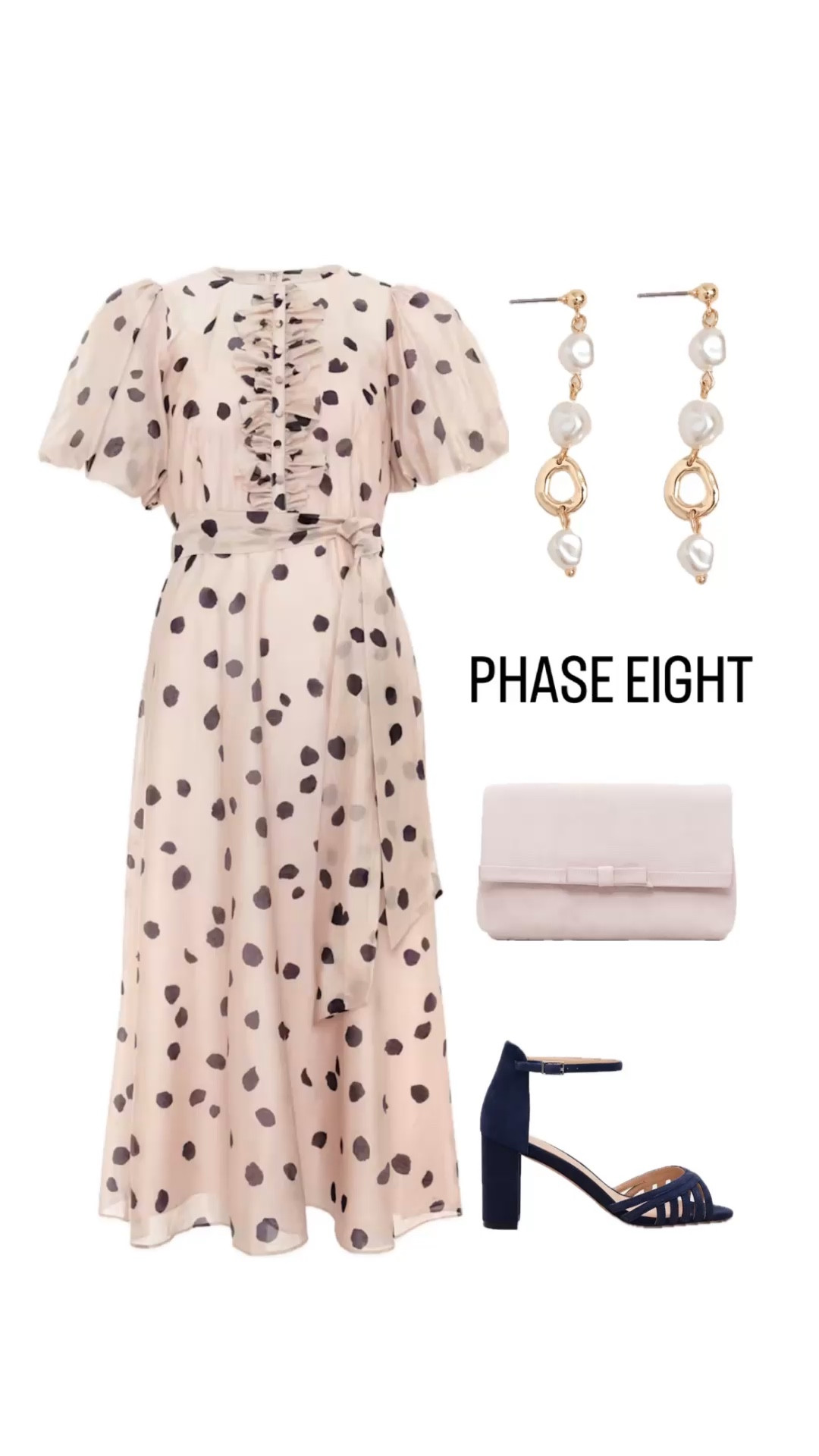 Phase Eight have some fabulous occasion dresses in at the moment.  This one is the Nicola spot dress.  It has a beautiful silhouette, puff sleeves and frill detail on the bodice.  I’m giving you the shopping links to the items shown in the photo collage and to other fabulous items from their range!  I’m also giving you the shopping link for the lovely Clarins Fairy Tale Graduation eyeshadow palette.

#LTKuk #LTKstyletip #LTKeurope