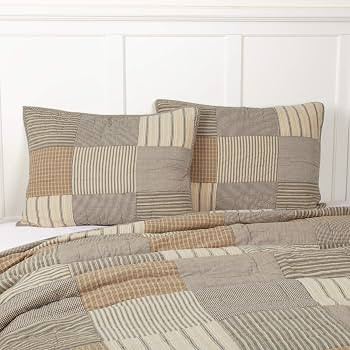 VHC Brands Farmhouse Bedding-Sawyer Mill Sham, Standard 21x27, Charcoal Grey | Amazon (US)