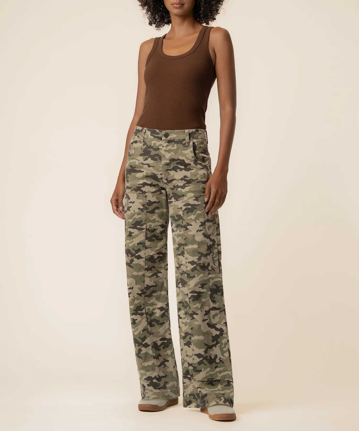 Jodi High Rise Wide Straight Leg, Exclusive in Olive/Tan - Kut from the Kloth | Kut From Kloth