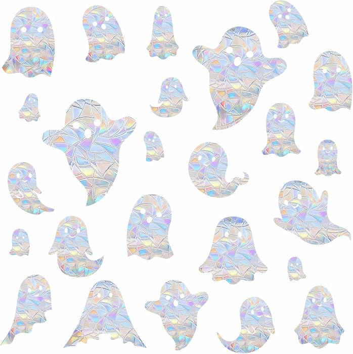 Ghost Window Clings - Static Cling Halloween Decals - Prismatic Vinyl Stickers - Anti-Collision W... | Amazon (US)