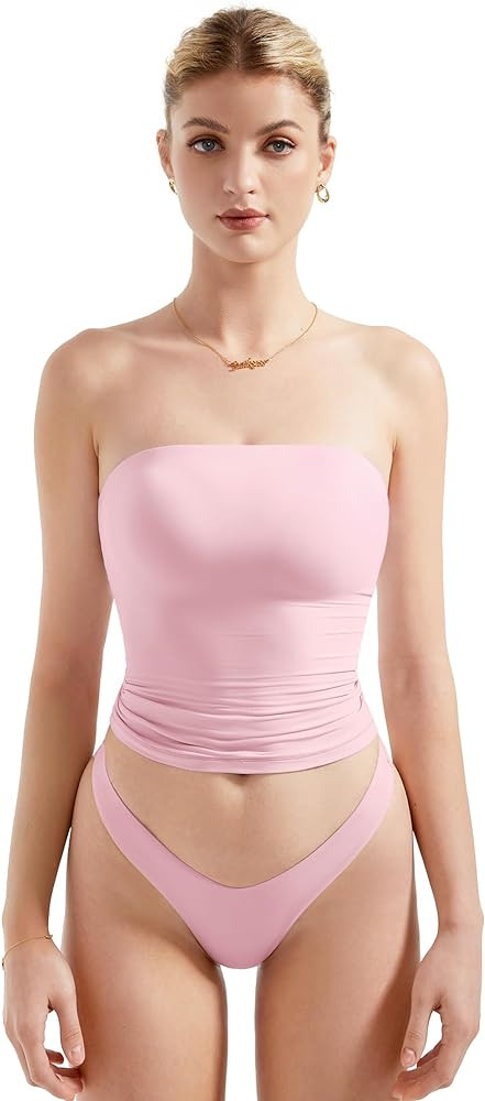 SUUKSESS Women Sexy Tube Top Summer Y2K Going Out Double Lined Basic Tank Top | Amazon (US)