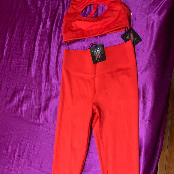 Savage X Fenty Red High-Waist Leggings and Sports Bra Set | Poshmark