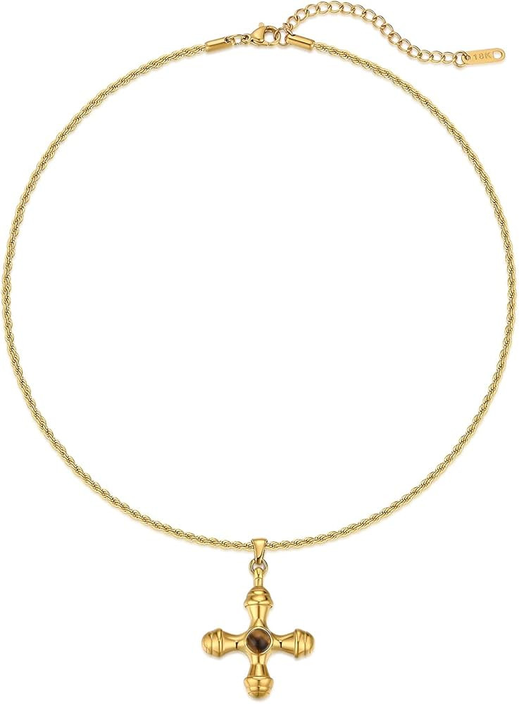 NUZON Sunburst Heart / 2-Tone Interlocking/CZ Evil Eye/Single Pearl/Love Heart Pendant Necklace f... | Amazon (US)