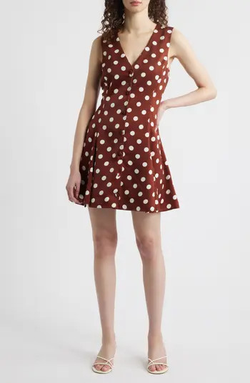 WAYF Darcy Dot Sleeveless Fit & Flare Minidress | Nordstrom | Nordstrom