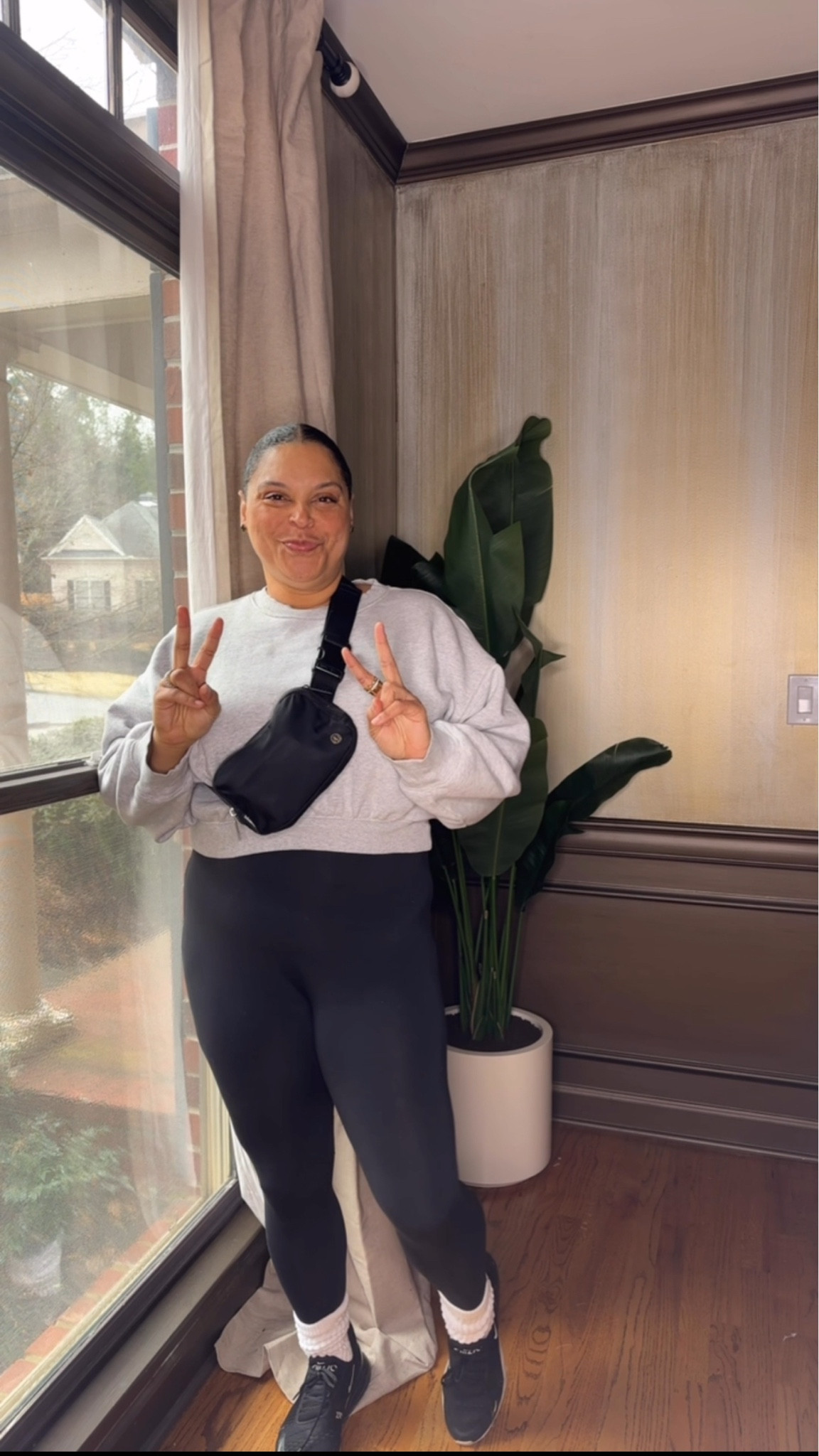 Coffee and errands OOTD. Peace sign not included ✌🏽
Bodysuit Cropped Sweatshirt Slouch Socks Nike Belt Bag Ring Stack

#LTKActive #LTKMidsize #LTKStyleTip