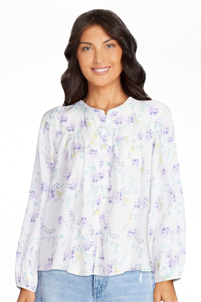 Scoop Women's Flowy Cotton Blouse with Long Sleeves, Sizes XS-XXL | Walmart (US)
