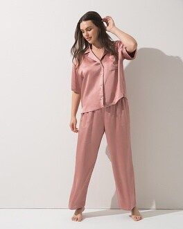 Satin Notch Collar Pajama Set | Soma Intimates