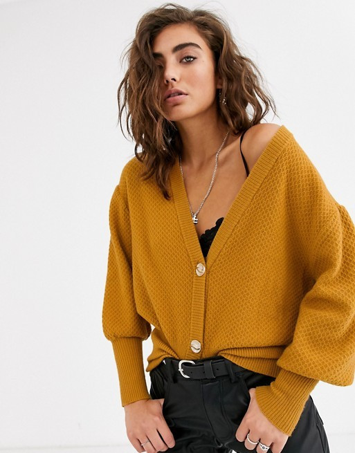 Object – Strickjacke mit Knöpfen und Ballonärmeln | ASOS DE