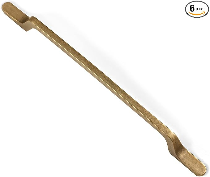 Goo-Ki 6 Pack 7.56"(192mm) c-c Antique Brass Drawer Pulls Kitchen Cabinet Hardware - Retro Bar Ha... | Amazon (US)