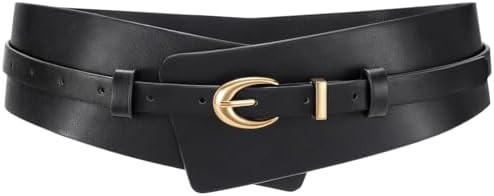 WHIPPY Women Wide Leather Belt Fashion Ladies Dress Belt 2-in-1 Waistband with Skinny Belt for Su... | Amazon (US)