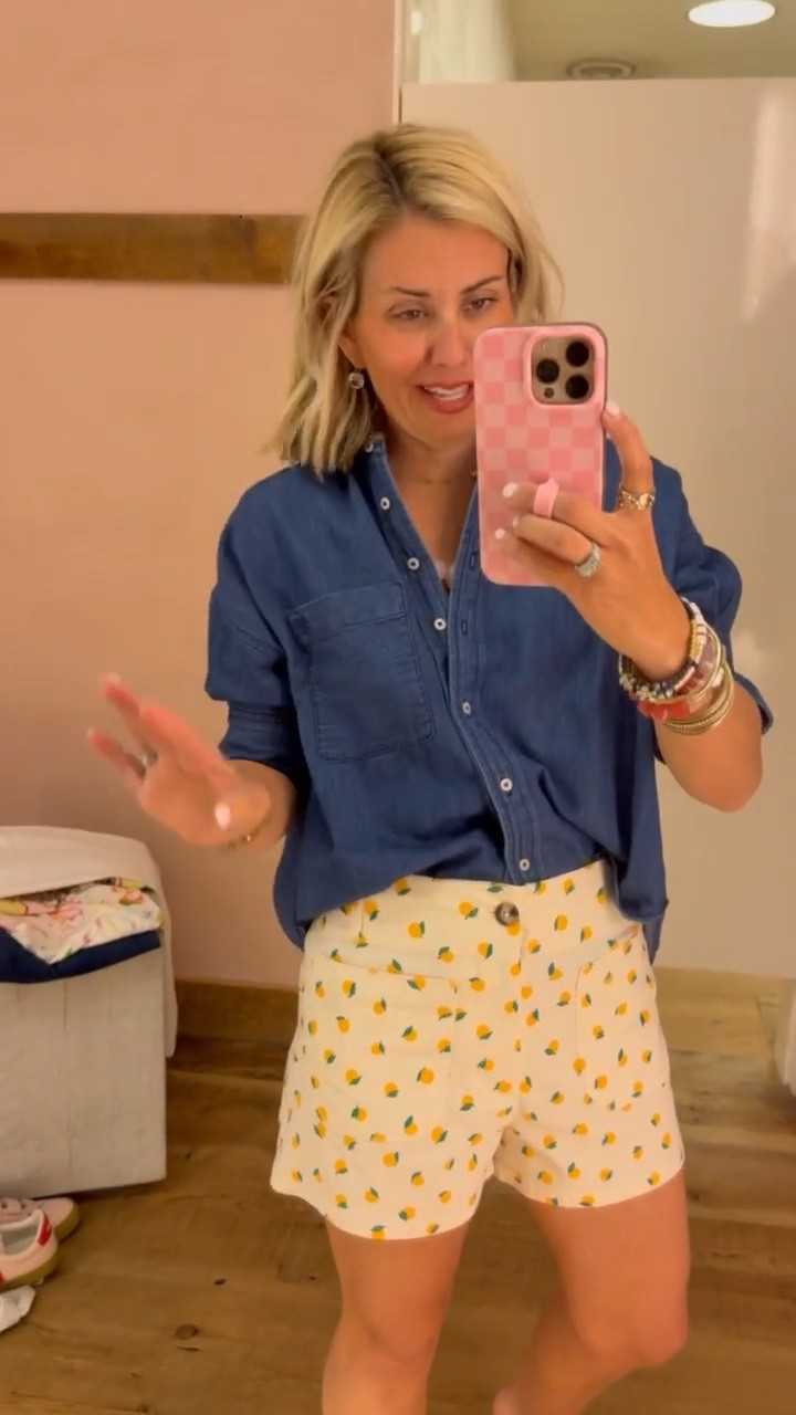 My favorite top & y’all’s too is now in denim! I literally have 4 colors now & the shirt dress….yes it’s that good! The colette shorts, with the cutest lemons, are coming home with me too!
Top - xs 
Shorts - 28 (I size up)

*Anthro Buy more, Save more Sale 
$50 off $150
$100 off $300
$150 off $500


*Use my code Catherine20 on A+B
*Use my code Mixandmatchmadness on Loopy


 

#LTKSaleAlert #LTKOver40 #LTKSeasonal