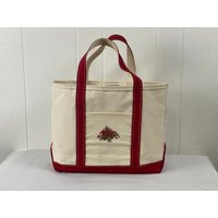 Vintage L.l. Bean Bag, Boat & Tote, Ll Canvas Vintage Tote, Christmas Acorns Ribbon Embroidery, Luggage | Etsy (US)