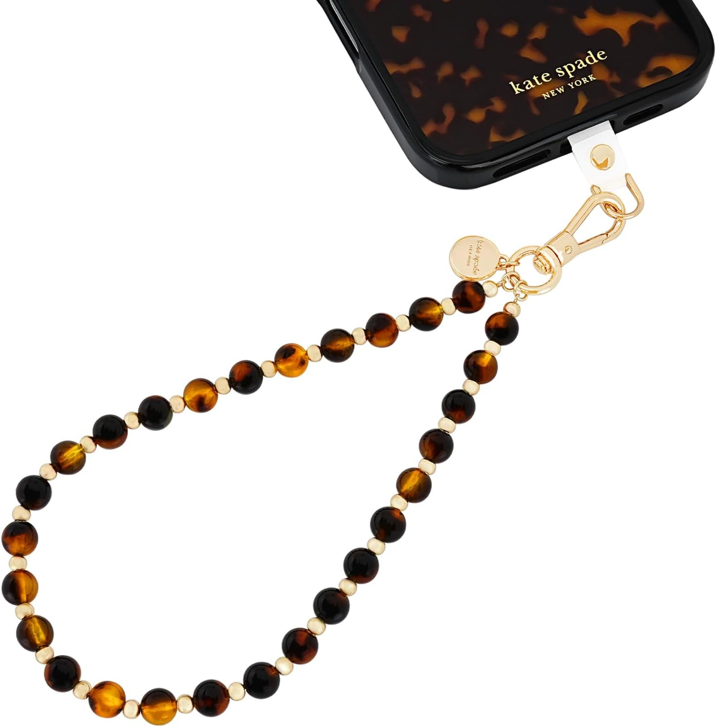 kate spade new york Phone Charm Wrist Strap w/Anchor Card - Tortoise Bead | Amazon (US)