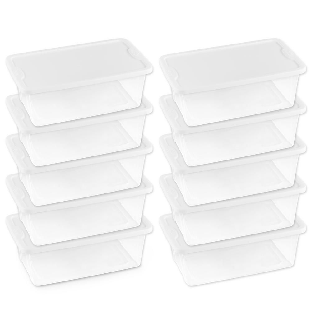 HOMZ 6 Qt. Clear Shoe Box (Set of 10) | The Home Depot