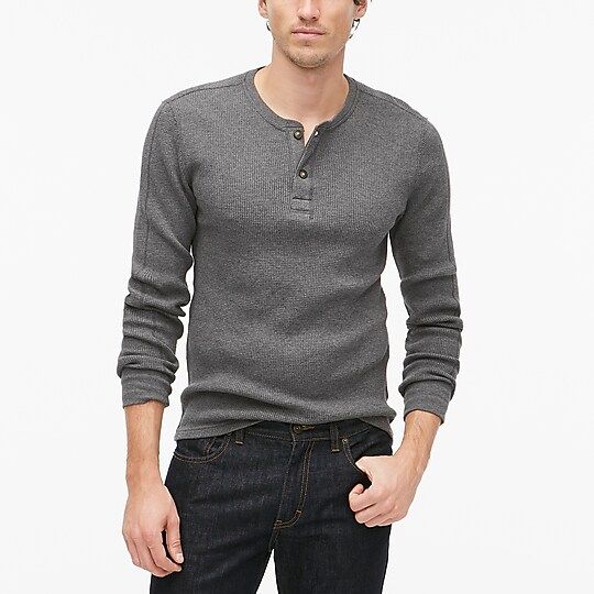 Factory: Long-sleeve Thermal Henley For Men | J.Crew Factory