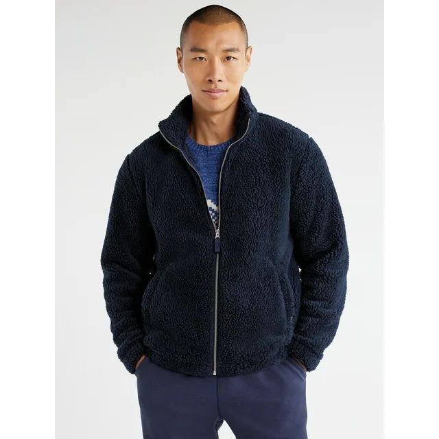 Free Assembly Men's Faux Sherpa Jacket, Sizes XS-3XL | Walmart (US)
