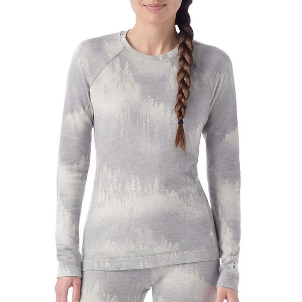 Women's Smartwool Merino Base Long Sleeve Base Layer XLarge Light Grey Foggy Pines | Scheels