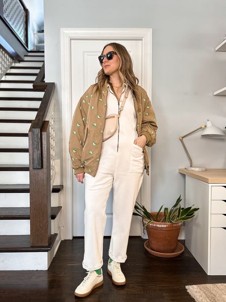 Jacket: sold out from Clare V. Jumpsuit: oat milk utility suit from shop noble, tts, linked similar. Bag: code: MICHELLE25 for 15% off your first order. Sneakers: tts  

#LTKstyletip #LTKshoecrush #LTKitbag