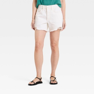Women's Mid-Rise 90's Baggy Jean Shorts - Universal Thread™ White 00 | Target