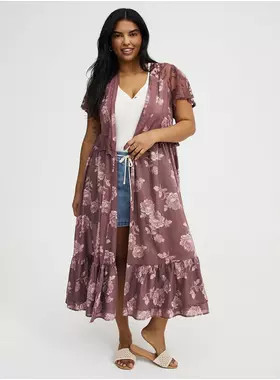 Gauze Maxi Kimono | Torrid (US & Canada)