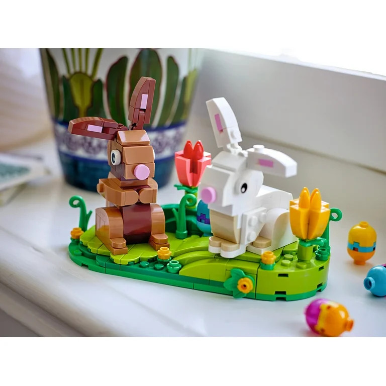 LEGO Easter Rabbits Display 40523 Building Toy Set, Includes Colorful Easter Eggs and Tulips, Eas... | Walmart (US)