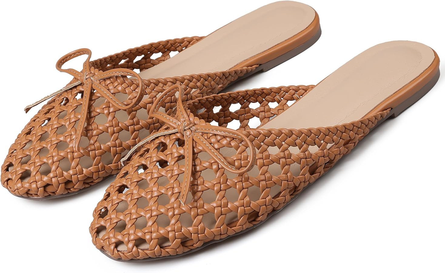 AMINUGAL Womens Woven Ballet Flat Shoes Round Toe Mary Janes Flats Elastic Band Dressy Comfortabl... | Amazon (US)