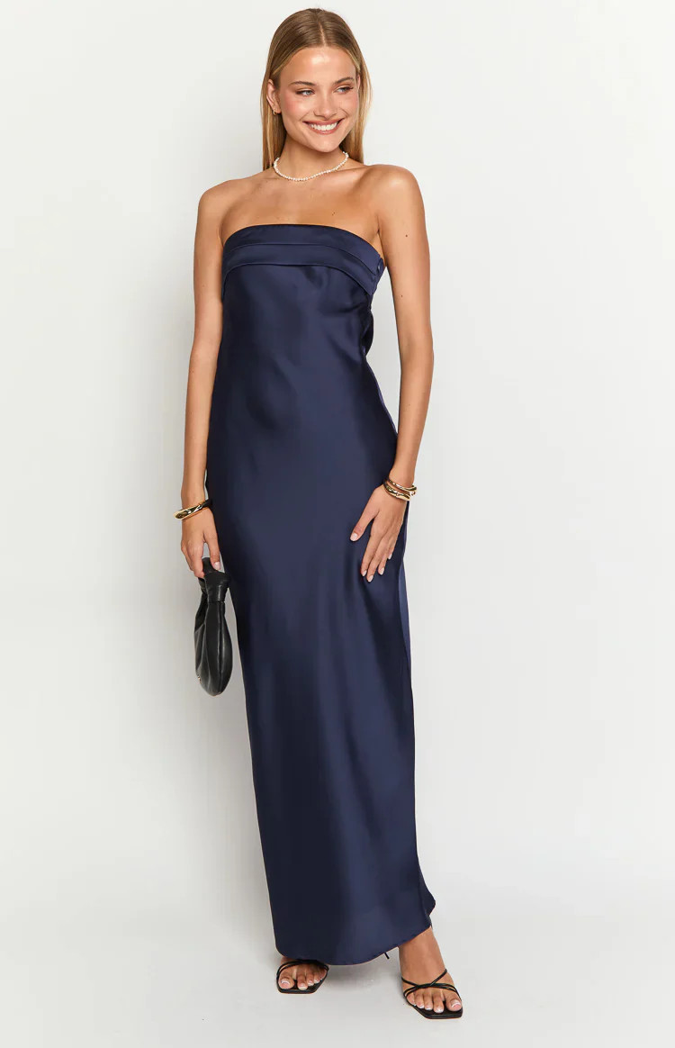 Maiah Navy Maxi Dress | Beginning Boutique (US)