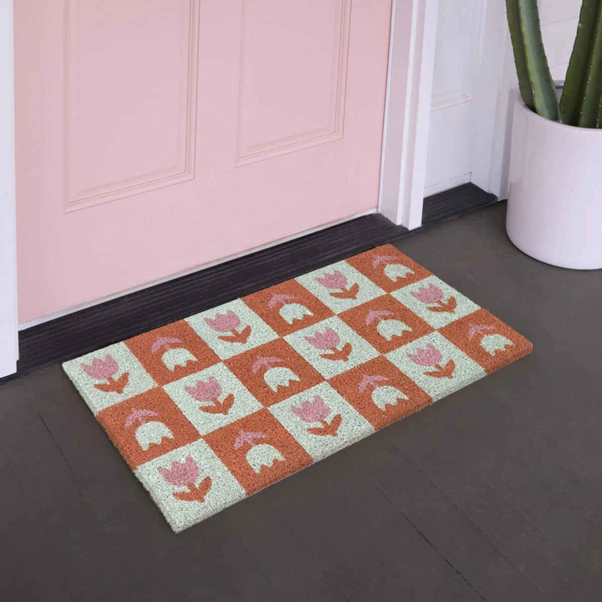 Check Flowers 18" x 30" Doormat | Wayfair North America