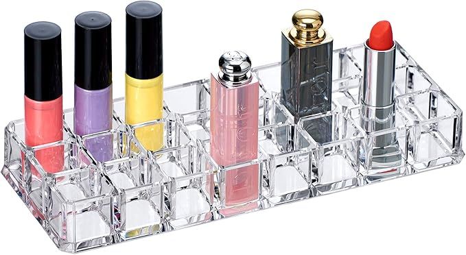 Amazing Abby - Charm - 24-Slot Acrylic Lipstick Organizer, Lipstick Holder, Lip Gloss Organizer, ... | Amazon (US)