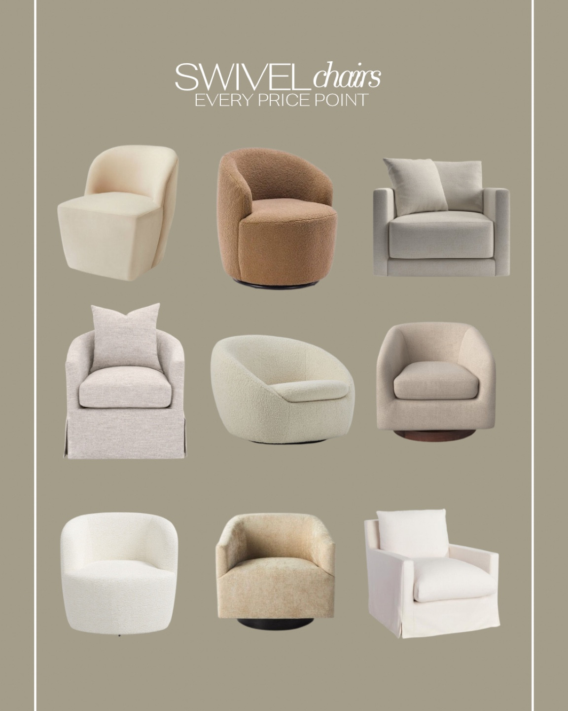 Swivel chairs I’m loving 
Every price point
Budget friendly and high end 

#LTKCyberweek #LTKsalealert #LTKhome