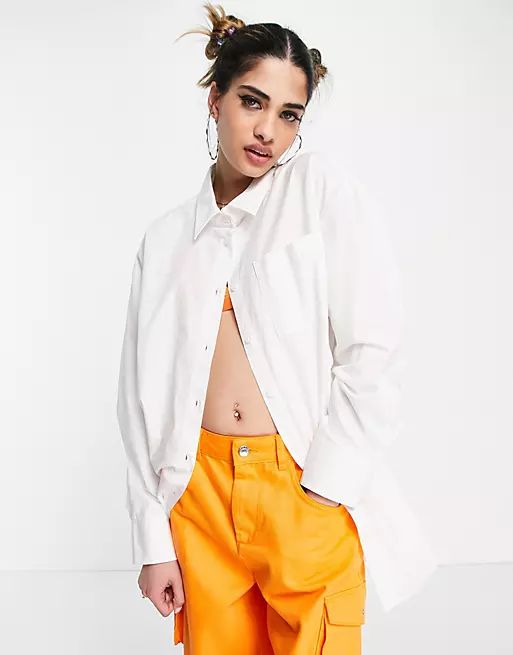 COLLUSION oversized shirt in white | ASOS (Global)