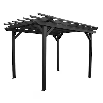 highwood  Home and Garden 10-ft W x 10-ft L x 8-ft Black Plastic Freestanding Pergola | Lowe's