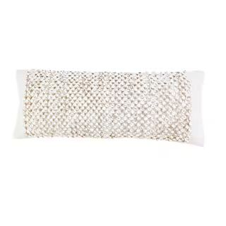 Bohemian White / Tan 14 in. x 36 in. Farmhouse Textured Knot Lumbar Throw Pillow | The Home Depot