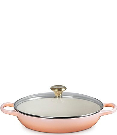 Le Creuset Enameled Cast Iron Signature Round Braiser with Glass Lid 2.25 Qt. - Peche | Dillard's