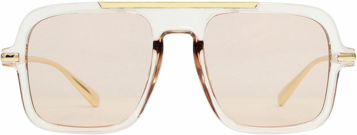 Retro Square Sunglasses for Womens Mens Vintage Oversized Pilot Sun Glasses 70s 80s 90s Shades | Amazon (US)