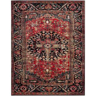 Vintage Hamadan Red/Multi 8 ft. x 10 ft. Antique Medallion Area Rug | The Home Depot