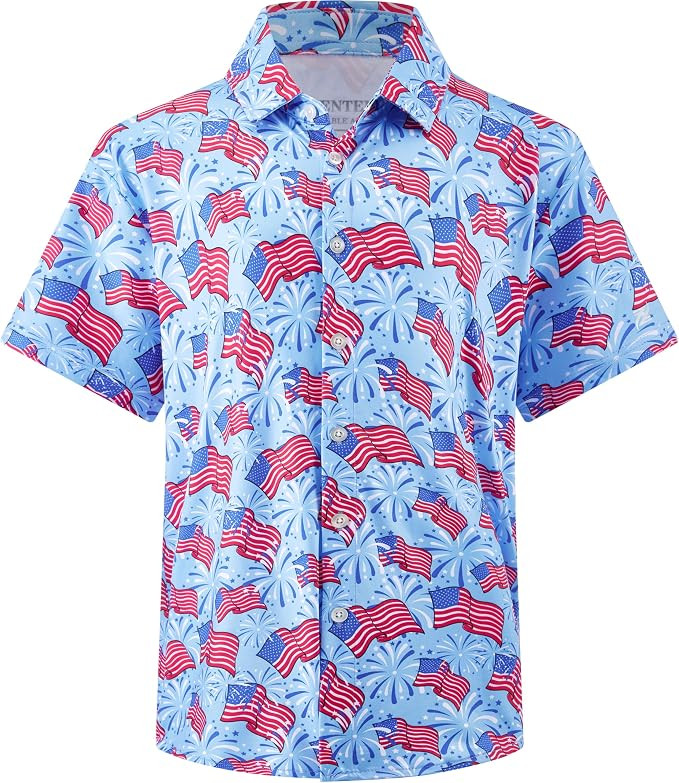 FT FENTENG Boy's Hawaiian Shirts Regular Fit Short Sleeve Casual Button Down Summer Tropical Beac... | Amazon (US)