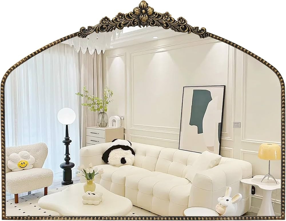 YIDIE Arch Wall Mirror, Antique Mirror Baroque Style 40"x 30", Metal Beaded Frame Large Modern Mi... | Amazon (CA)