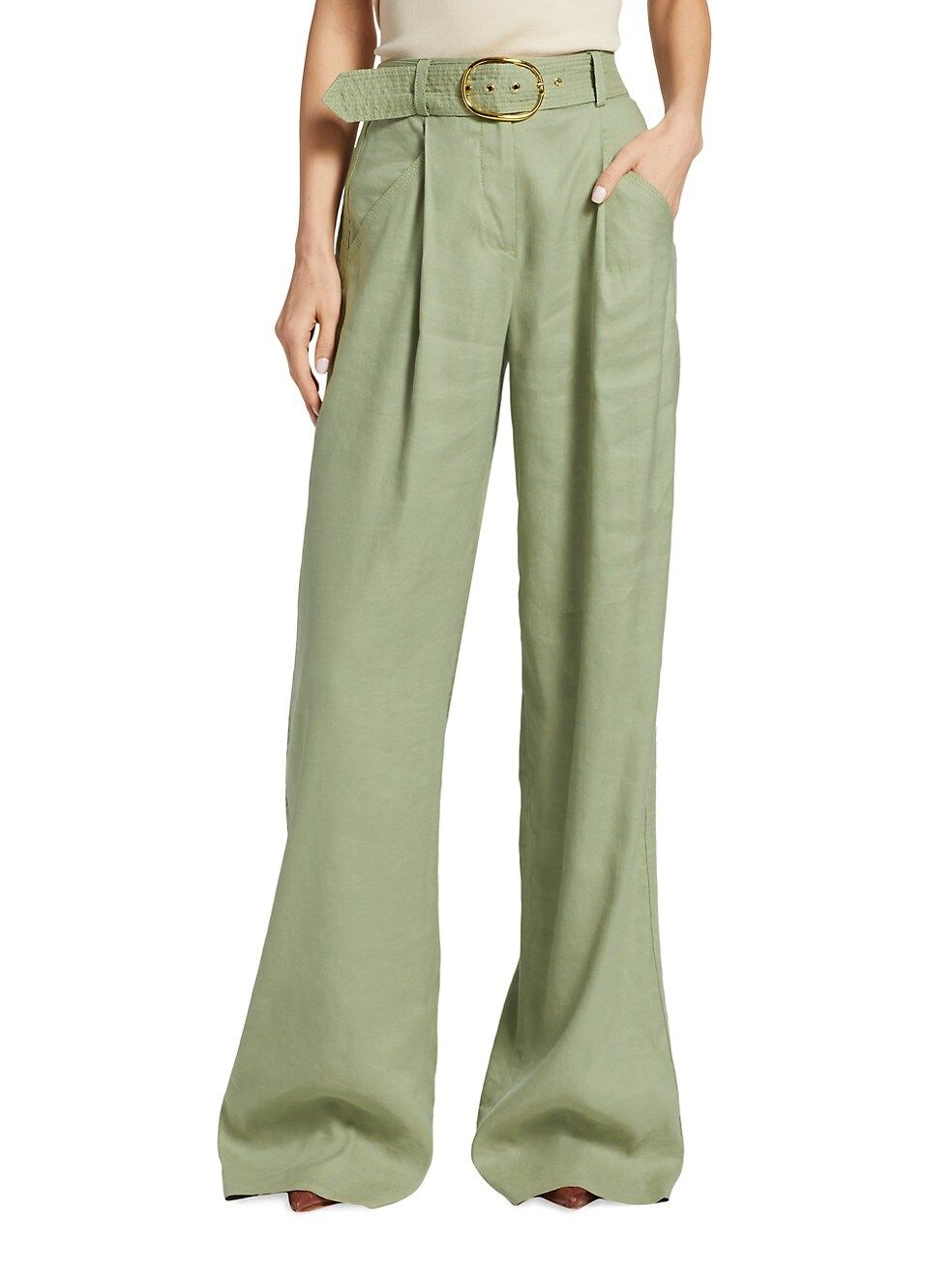 Veronica Beard Rimini Belted Wide-Leg Pants | Saks Fifth Avenue