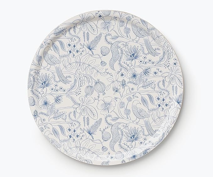 Rifle Paper Co. Aviary Round Serving Tray, Bent Ply Tray, 15" Diameter, Laminated Paper and Birch... | Amazon (US)