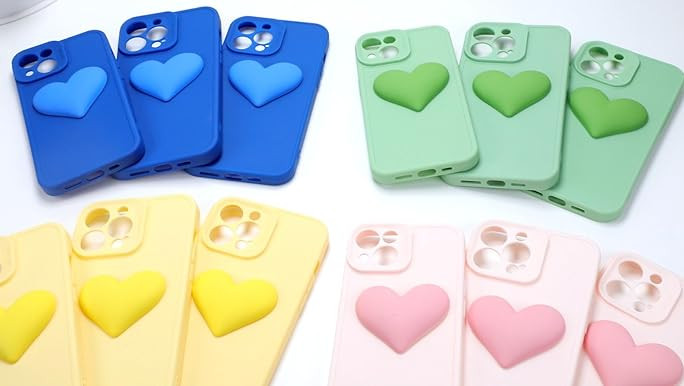 KANGHAR iPhone 12 Pro Max Case for Women Girls with Camera Protection,Luxury 3D Love Heart iPhone 12 | Amazon (US)