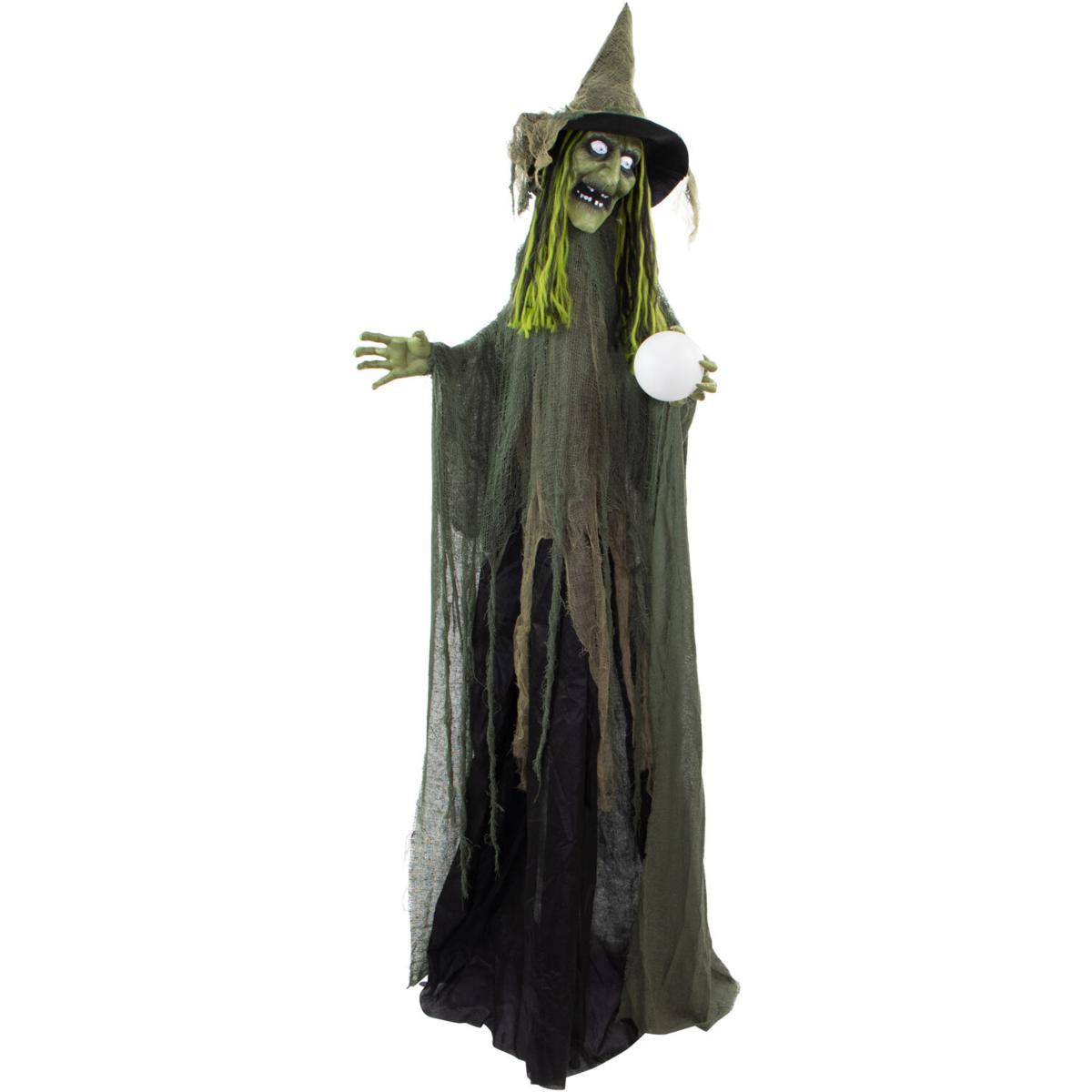 Haunted Hill Farm 6' Buella the Animated Fortune-Telling Witch | HSN