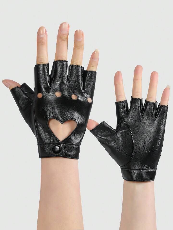 1pair Women's Stage Half Finger Gloves Half Palm Dance Performance Gloves For Hip Hop Dance, Beau... | SHEIN